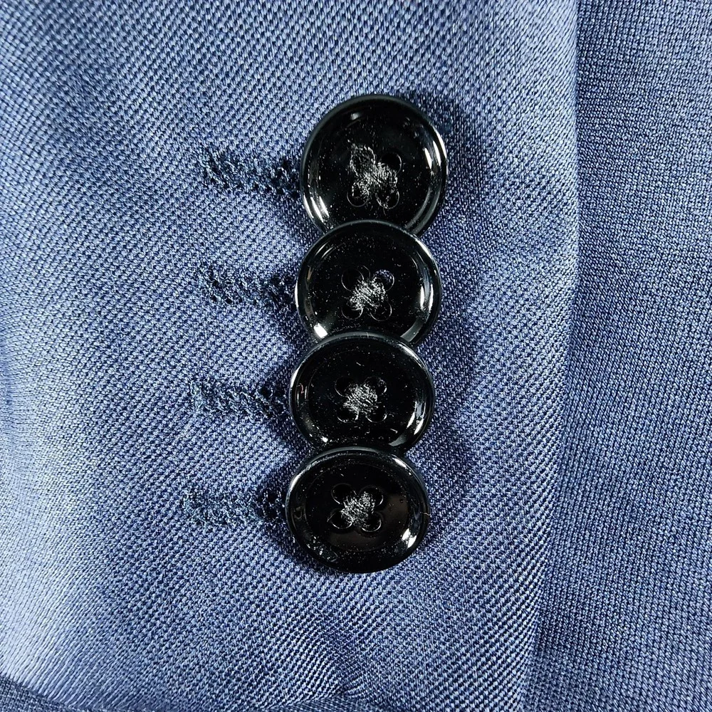 Express Photographer Men's Fitted Sport Coat Blazer Modern Navy Wool Size 36R - Picture 3 of 16